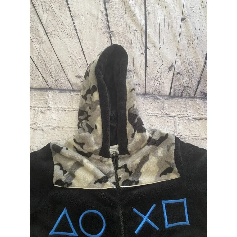 PlayStation Grey Camo Print Controller Symbols All‎ In One Jumpsuit Unisex 13-14